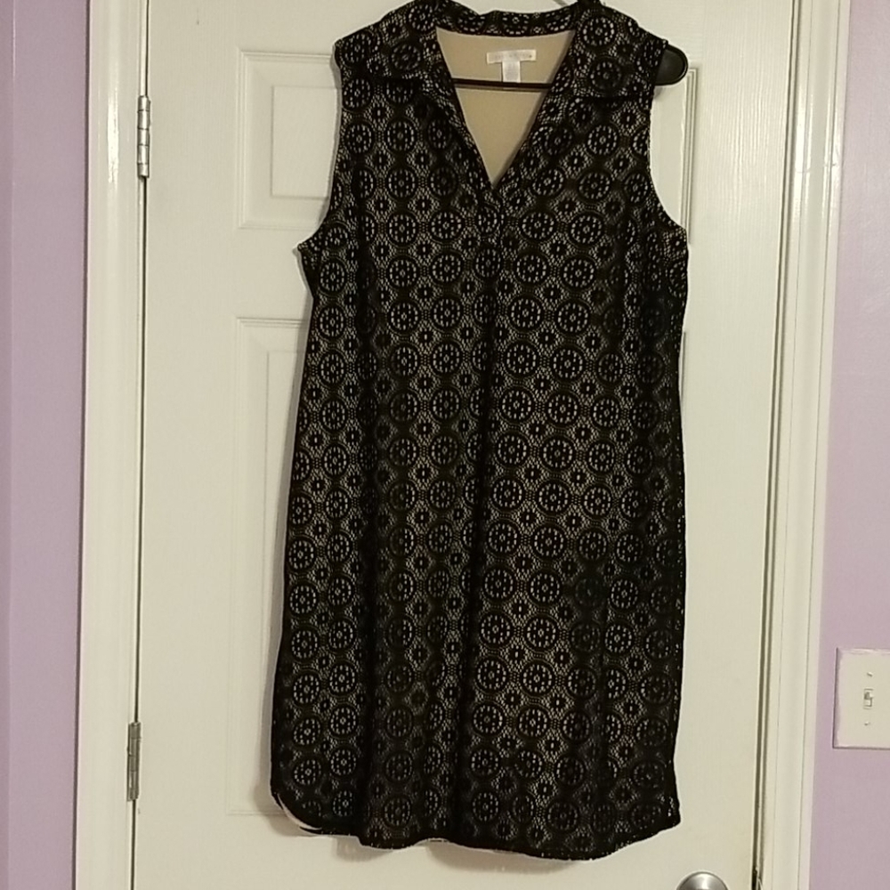 Beautiful Soft Black Knit Overlay Dress